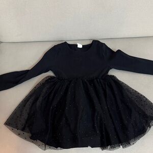 GAP Black Long-Sleeve Tulle Party Dress